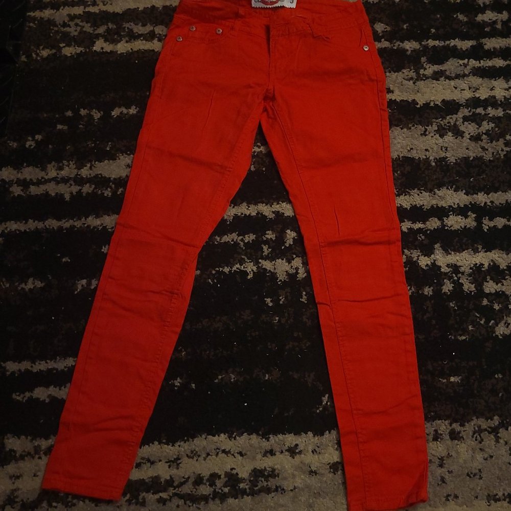 Red jeans stretchy jeans y2k